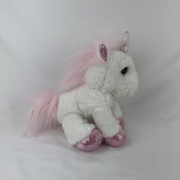 Aurora White Unicorn 12" Plush Pink Sparkle Hooves Ears Horn Stuffed Toy 2017 - Picture 3 of 8